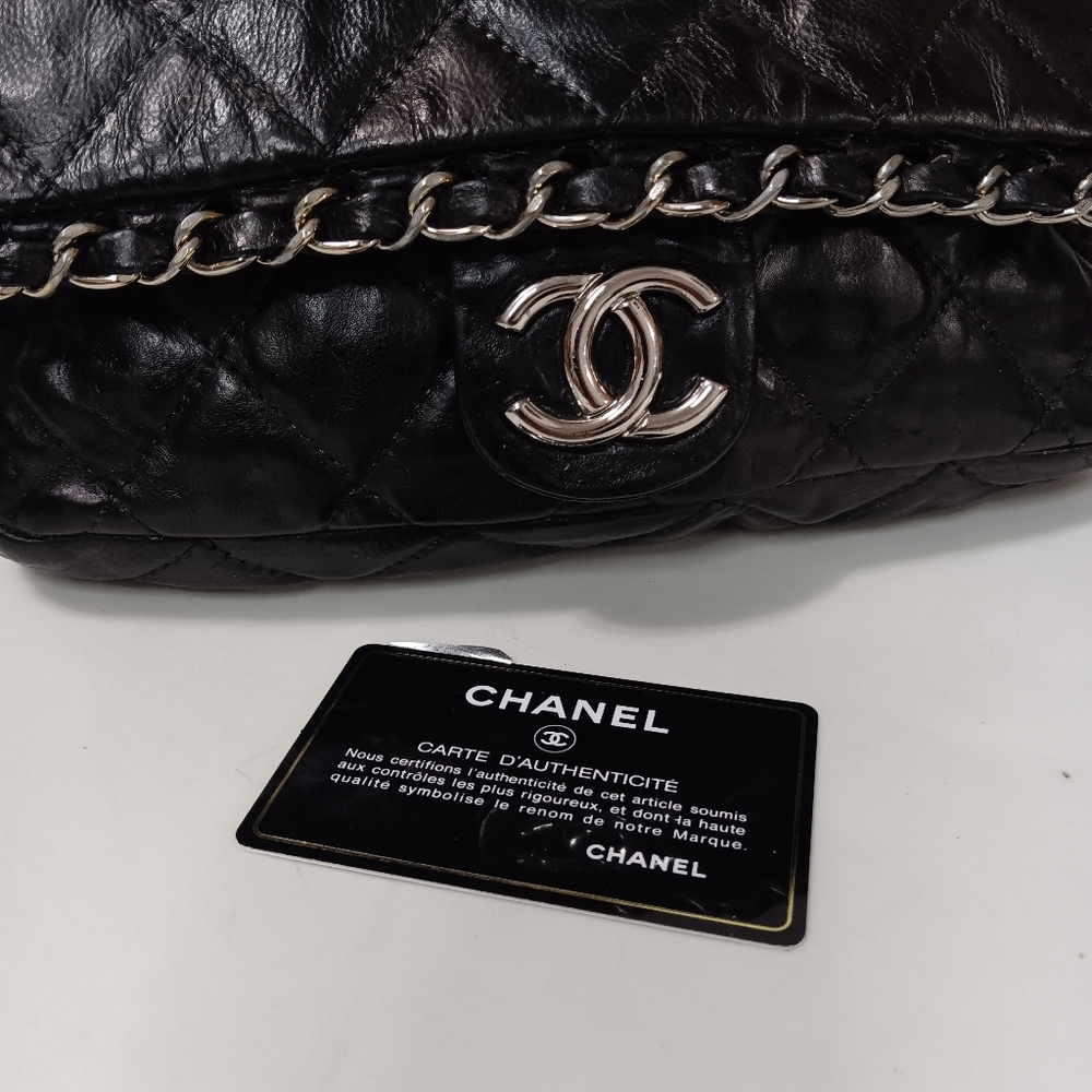​🖤 CHANEL "Chain Me" Quilted Flap Bag Black Lambskin Silver Hardware - Picture 3 of 15